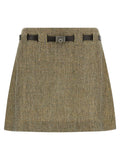 Ferragamo Multicolor Linen Long Skirt
