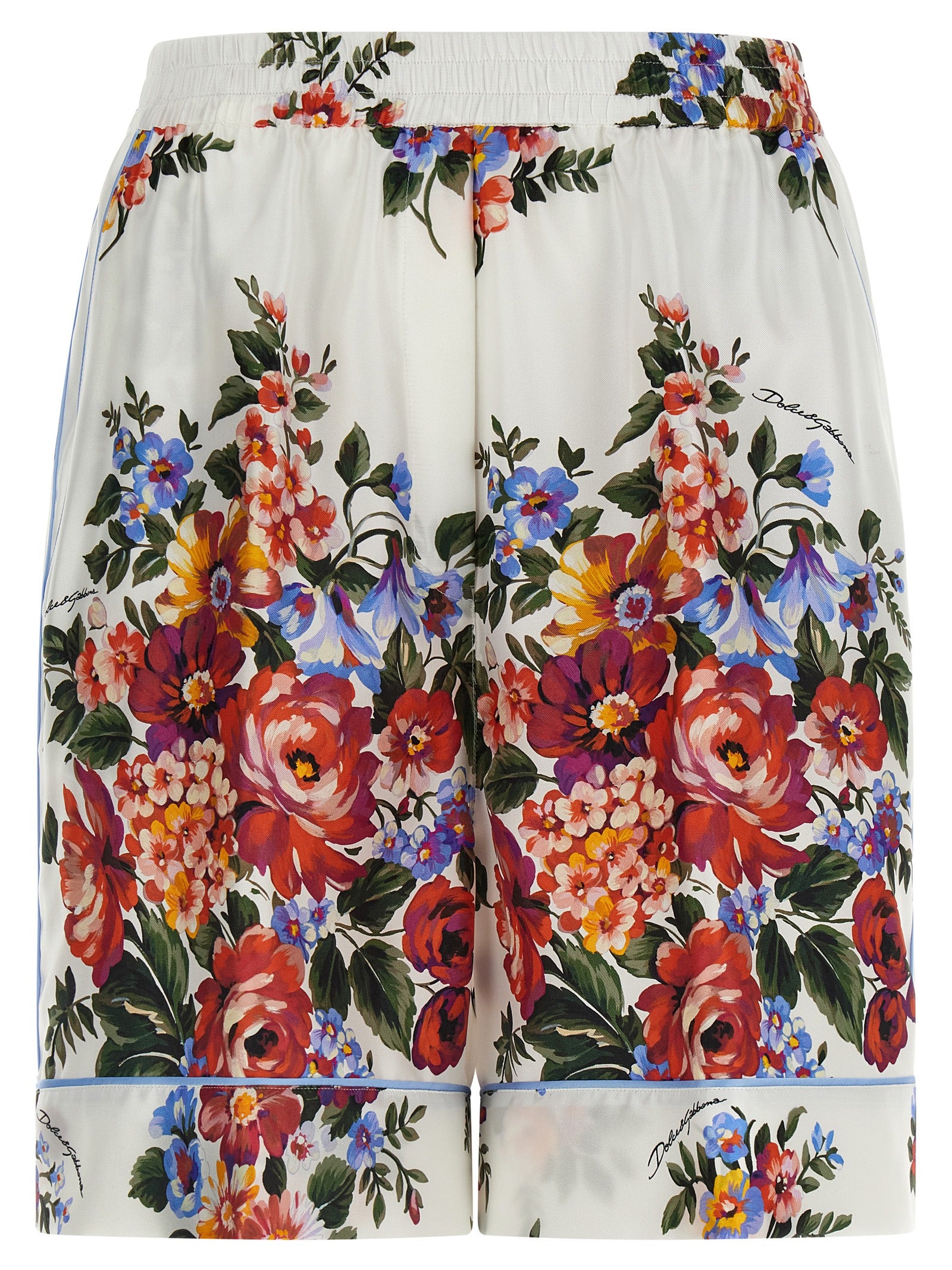 Dolce & Gabbana Multicolor Silk Bermuda Shorts