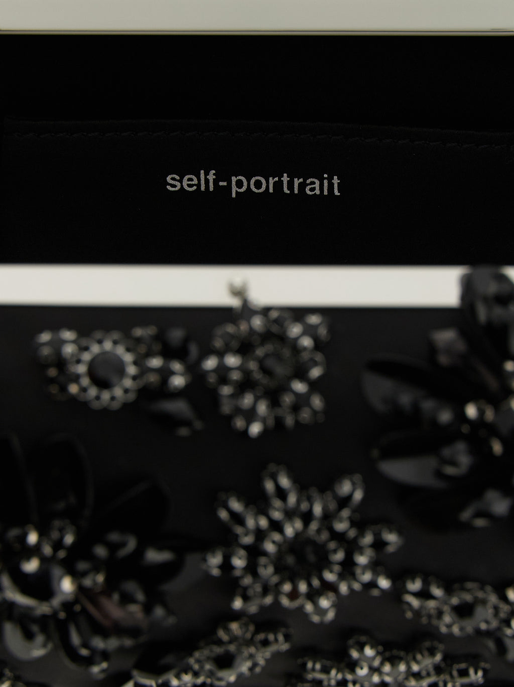 Self-Portrait Black Polyester Clutch Bag