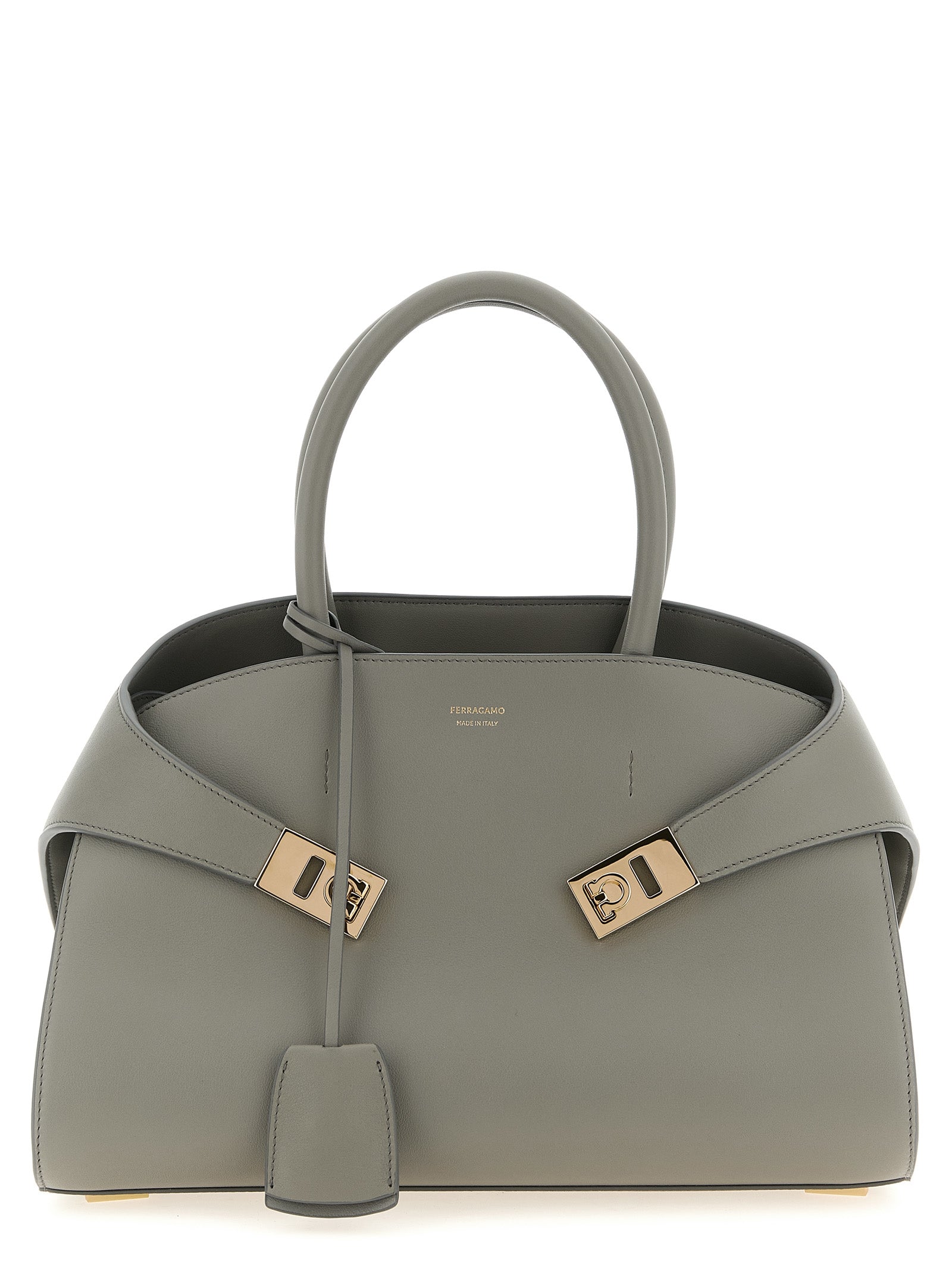 Ferragamo Gray Calfskin Handbag