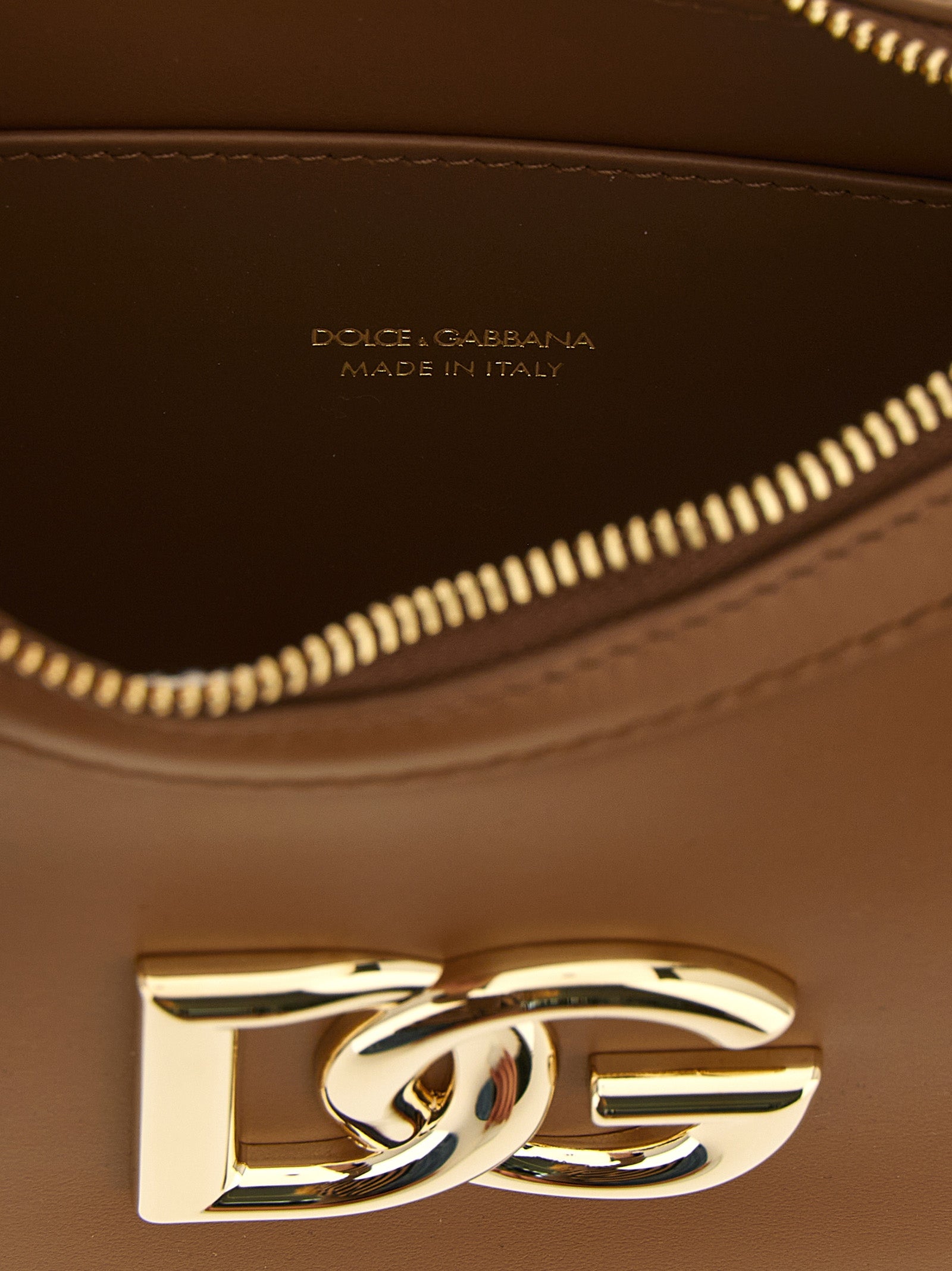 Dolce & Gabbana Brown Calfskin Shoulder Bag