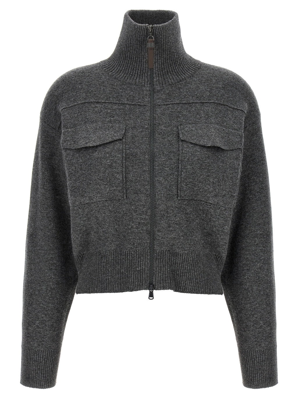 Brunello Cucinelli Gray Cashmere Cardigan