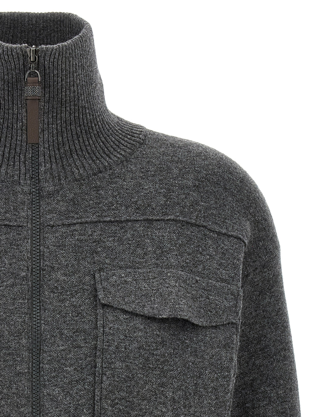Brunello Cucinelli Gray Cashmere Cardigan