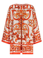 Dolce & Gabbana Orange Silk Short Dress